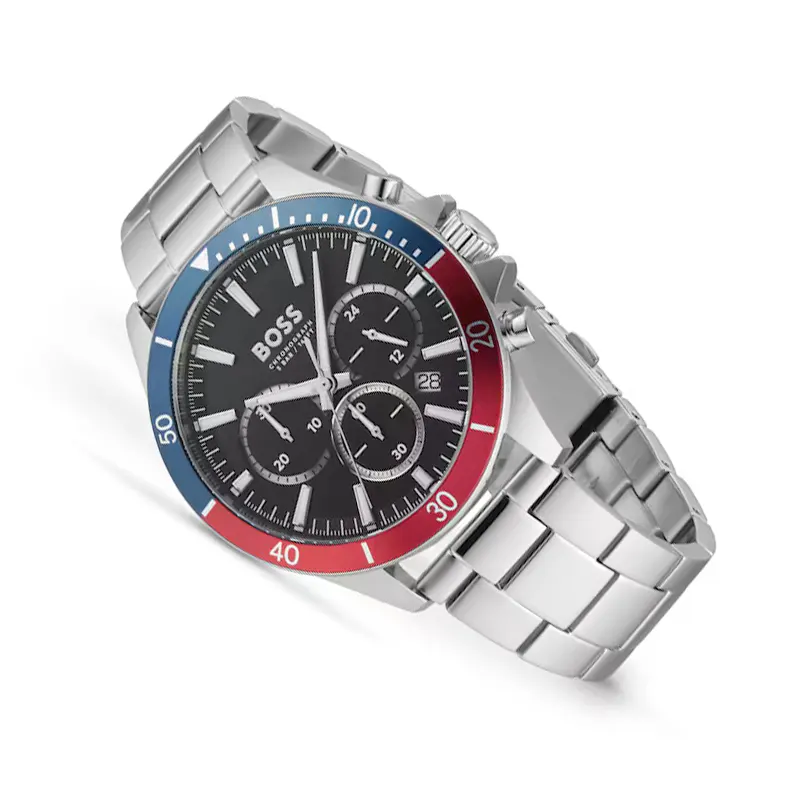 Hugo Boss Troper Chronograph Pepsi Quartz Men's Watch- 1514108